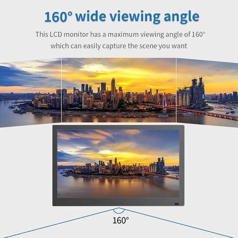 13.3 Inches Security Monitors & Displays, 1920x1080 Resolution, HD、VGA、PC Audio Interface, Built-in Speaker LCD Display Suitable for PC, Microcomputer, Camera, Microphone in Saudi Arabia