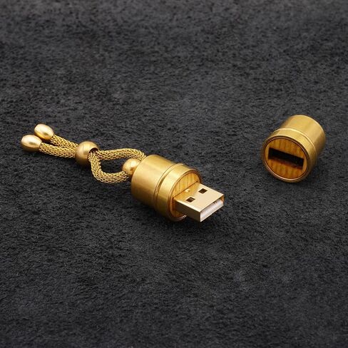محرك أقراص فلاش USB 3.1 مصنوع يدويًا سعة 32 جيجا بايت من النحاس / أنبوب خشبي - تصميم فريد - ملحق Steampunk - نمط صناعي - ذاكرة تخزين مفتاح قلم الإبهام - أداة عتيقة أصلية in Saudi Arabia