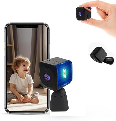 كاميرا Mini Home Secuirty كاميرا داخلية 4K للرؤية الليلية كاميرا WiFi للحيوانات الأليفة كاميرا لا سلكية سهلة إعداد كشف الحركة in Kuwait