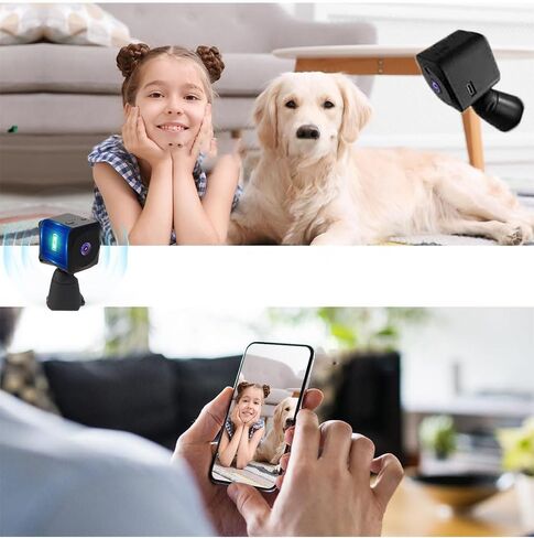 كاميرا Mini Home Secuirty كاميرا داخلية 4K للرؤية الليلية كاميرا WiFi للحيوانات الأليفة كاميرا لا سلكية سهلة إعداد كشف الحركة in Kuwait