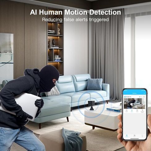 كاميرا Mini Home Secuirty كاميرا داخلية 4K للرؤية الليلية كاميرا WiFi للحيوانات الأليفة كاميرا لا سلكية سهلة إعداد كشف الحركة in Kuwait