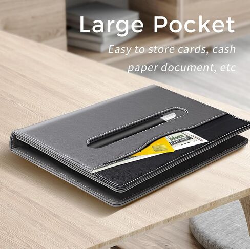 Universal 10.1" Leather Tablet Cover Case with Stylus Holder, for All 10-11 inch Android/iOS/Windows Tablet, Slim Folding Folio Tablet Cover with Stand/Hand Strap/Pocket-Gray in Saudi Arabia