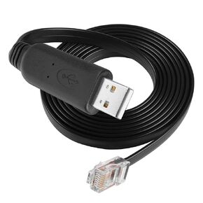 YACSEJAO USB Console Cable 1.8M USB 2.0 to RJ45 Male Serial Flat Cable Compatible with Router/Switch of Cisco, Mac OS, Windows, Linux System