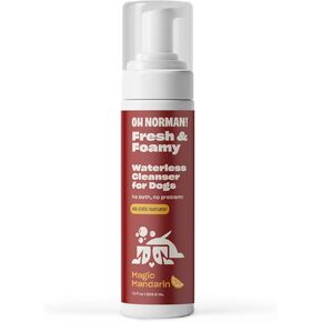 Fresh and Foamy Waterless Shampoo by Kaley Cuoco, No Rinse Dry Shampoo for Dogs, Magic Mandarin Scent, Hypoallergenic, Cruelty-Free, 7.1 Fl Oz