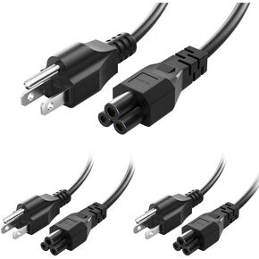 6FT 3 Prong Universal AC Power Cord Replacement for Epson Printer, HP, Acer, Dell, Lenovo, Samsung, Asus Laptop, LG LCD LED Smart TV Power Cable (IEC320 C5 to NEMA 5-15P), 1Pack