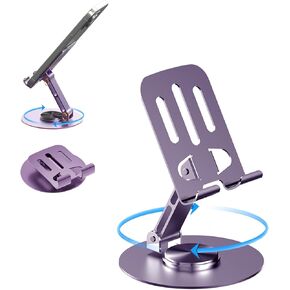 360 Metal Rotating Phone Holders,Fully Adjustable Foldable Phone Stand,with All Phones,Small Tablet Computer Perfectly Your Phone Mounting Needs with Multiple Viewing Angles!2PCS(Grey)