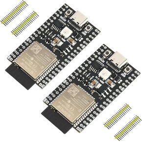 2Pcs ESP32 32E Development Board 2.4GHz Dual-Core WiFi+Bluetooth 2 Function Microcontroller ESP32-DevKit Board USB Interface(ESP32-WROOM-32E Original Module)