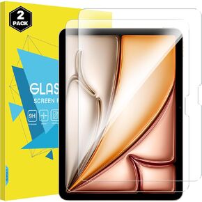 MoKo Screen Protector Fit with iPad Air 11 Inch 2024 Released (6th Generation), Pack of 2 Tempered Glass High Definition Protective Round Edge 9H Hardness Glass Slim Film, Case Friendly, Clear