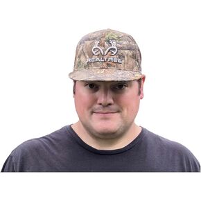 Realtree Antler Logo Patriotic Flag Hunting Camo Mesh Back Flat Bill Trucker Hat (RT Edge/Edge Mesh/High Crown/Antler Logo) in Kuwait