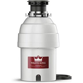 Waste King L-2600TC Activation 1/2 HP Garbage Disposal with Safer Controlled Griding Power Cord Included, 15.56, Silver/red