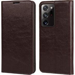 iCoverCase for Samsung Galaxy Note 20 Ultra Wallet Case with Card Slots Holder, Premium Leather Kickstand Feature Flip Folio Case Cover for Galaxy Note 20 Ultra (Brown)