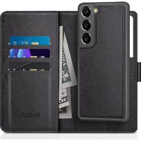 حافظة محفظة 2 في 1 قابلة للفصل لهاتف Samsung Galaxy S22 5G مع حامل بطاقة الائتمان، RFID Blocking، غطاء حماية من جلد البولي يوريثان قابل للطي للنساء والرجال لهاتف Samsung S22 أسود