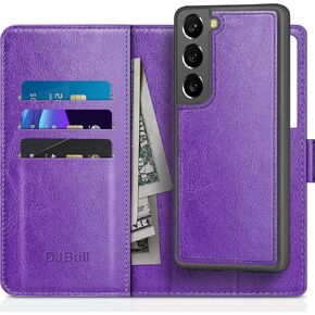 2-in-1 Detachable for Samsung Galaxy S22 5G Wallet case with Credit Card Holder【RFID Blocking】,Flip Folio Book PU Leather Protective Cover Women Men for Samsung S22 Phone case Black