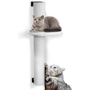 Cat Wall Scratcher, 36.2 Inch Tall Cat Scratching Post for Indoor Cats Adults & Kitten, Durable Sisal Cat Scratch Post with Cat Wall Shelves, 4.1 Inch Large Diameter Sturdy Cat Pole