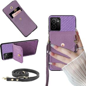 for HMD Vibe N159V Case, Nokia HMD Vibe TA-1590 Phone Case Wallet Back with Card Holder, PU Leather Case Crossbody Adjustable Detachable Lanyard Hands Free | Stand with Magnetic Closure -Black