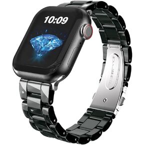 Women Clear Resin Band for Apple Watch Shining Resin Bands 38mm 40mm 41mm 42mm 44mm 45mm 49mm, Dressy Bracelet Strap Compatible with Apple Watch Ultra 2 Ultra SE Series 10 9 8 7 6 5