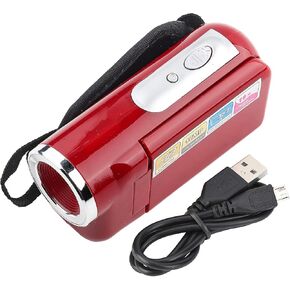 ANGGREK DV Camcorder Portable Children Kids 16X Digital Video Camera Camcorder 2-Inch Color Tft Display Digital Video Camera with TFT LCD Sceen (Red)