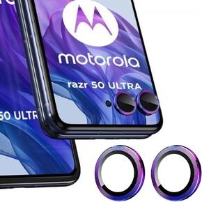 (2 Set for Motorola Razr 50 Ultra Camera Lens Protector, Scratch-Resistant HD Clarity Ultra-Thin 9H Tempered Glass with Aluminum Edging, Individual Metal Lens Cover (Silver)