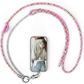 pcgaga Designed Phone Lanyard, Adjustable Crossbody Phone Strap, Stylish Neck Phone Holder with 2 Patches Fit for Most Phones
