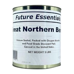1 Can of Future Essentials Great Northern Beans, Dried, 10 Can, 5 lbs Net Weight
