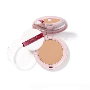 Wander Beauty Wanderlust Powder Foundation - Golden Medium - Blurs and Evens Skin Tone - Perfects and Hydrates With Hyaluronic Acid, Aloe, Honeysuckle, & Vitamin E - Lightweight, Buildable Coverage