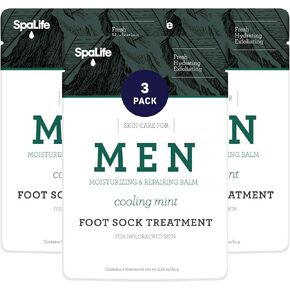 SpaLife Mens Cooling Mint Moisturizing Repairing Balm For The Working Feet (Foot Sock 3 Pairs)