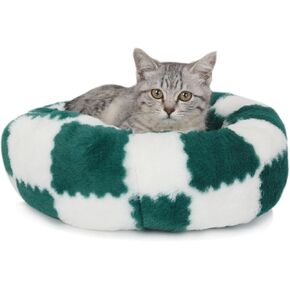 Small Cat Bed Washable Donut Cute with Sides Cat Beds Pink Heart for Girls Calming Orthopedic 20 Inch