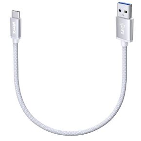 White USB C Data Cable Short, 1ft CarPlay USB 3 to USB C Cable 10Gbps High Speed Transfer, Short USBC Car Charger Cord for iPhone 16/16 Plus/16 Pro/16 Pro Max, 15 Pro Max, Car Charger