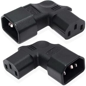 IEC C14 to C13 Power Adapter, Left Angle/Right Angle IEC 320 C14 Male to IEC 320 C13 Female Power Plug for LCD Wall Mount TV (2 Pack) in Kuwait
