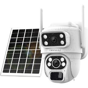 4G LTE Solar Security Camera, 2K HD Wireless Outdoor, No WiFi Needed, SIM Card Included, 360° Pan Tilt, AI Motion Detection, Color Night Vision, Siren Alarm, IP66 Waterproof, for Outdoor Security