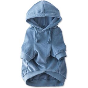 Organic Cotton Velour Dog Hoodie Pet Coat for Small, Medium and Large Dogs, Pink, Large