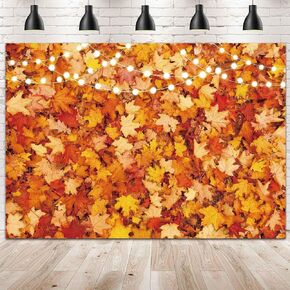 7x5FT Fall Autumn Photo Backdrop for Photography Maple Leaf Pumpkin Thanksgiving Day Harvest Background Fall Forest Party Decorations