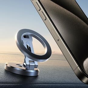 JOYROOM for Magsafe Car Mount, All-Metal Magnetic Phone Holder for Car, Strong Magnets iPhone Car Mount Hands Free Phone Holders for Your Car Dash Fits iPhone & MagSafe Case, Sliver