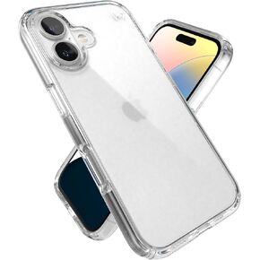 Speck Clear iPhone 16 Pro Case MagSafe and ClickLock - Slim Phone Case iPhone 16 Pro - iPhone 16 Pro Phone Case - Presidio - Clear/Chrome