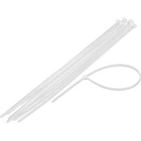 Wideskall® 24 Pieces 30" inch Extra Long x 0.35" inch Heavy Duty White Nylon Cable Zip Ties HVAC Duct Straps UV Stabilized for Outdoor work