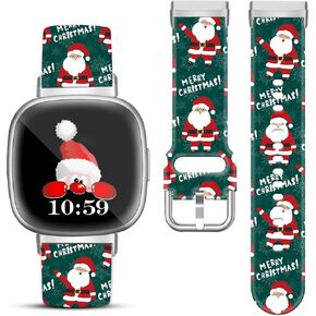 Christmas Halloween Watch Band Fall Compatible with Fitbit Versa 3/Fitbit Versa 4/Fitbit Sense/Sense 2, Smartwatch Holiday Silicone Replacement Strap for Women Men Girls