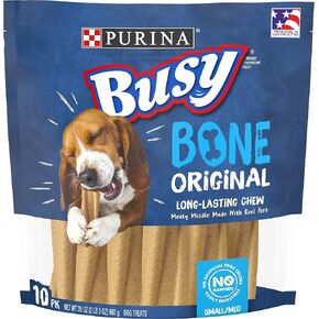 Purina Busy Rawhide Small/Medium Breed Dog Bones, Rollhide - 9 ct. Pouch