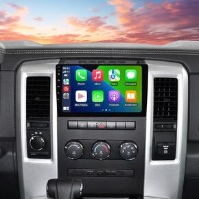 4+64GB 8Core Radio for Dodge Ram 1500 2500 3500 2009-2012 Stereo for Jeep Wrangler Compass Grand Cherokee Head Unit, Android 13 10.1" 1280x720 Screen Car-Play/Android Auto/FM/AM/DSP/1080P AHD Camera