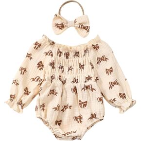 Baby Girl Romper Newborn Floral Outfit Flower Long Sleeve Bodysuit Playsuit Infant Girls Fall Winter Clothes