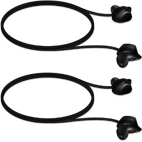 أحزمة kwmobile متوافقة مع Samsung Galaxy Buds/Buds Plus - حامل سيليكون 2X لسماعات الأذن اللاسلكية - أسود/أحمر