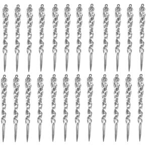 MIAO JIN 48 Pcs Plastic Hanging Icicles Drop Ornament for Christmas Tree Wedding Party Decorations (Transparency)