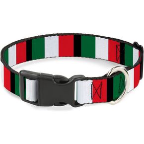 Buckle-Down Plastic Clip Collar - Italy Flags - 1" Wide - Fits 15-26" Neck - Large