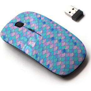 2.4G Wireless Mouse with Cute Pattern Design for All Laptops and Desktops with Nano Receiver - Mermaid Tale
