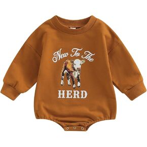 TheFound Toddler Baby Girls Romper Long Sleeve Crewneck Letter Embroidery Bodysuit Jumpsuit Casual Playsuit Infant Clothes