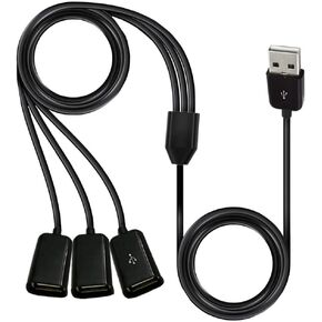 RIIEYOCA Multi Charging Cable, 2 in 1 USB 2.0 A to USB Type C and Micro USB Charging Cable Cord,Power up to 2 Devices at Once from a Single USB Port,1M(Black)