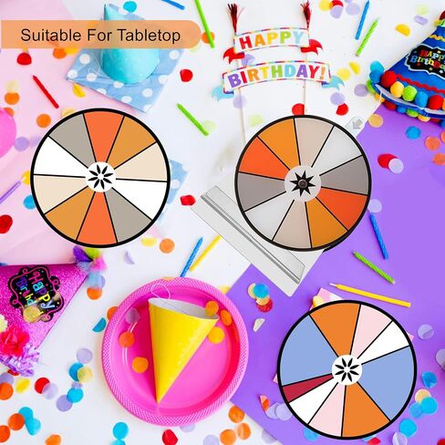 Spinning Prize Wheel, Spinning Wheel for Prizes with Stand, 10 Slots Color Small Tabletop Roulette Spinner, Easy Assembly and Erasable, Portable, 6 inch, Arylic, 5mm, Clear, New version in Saudi Arabia