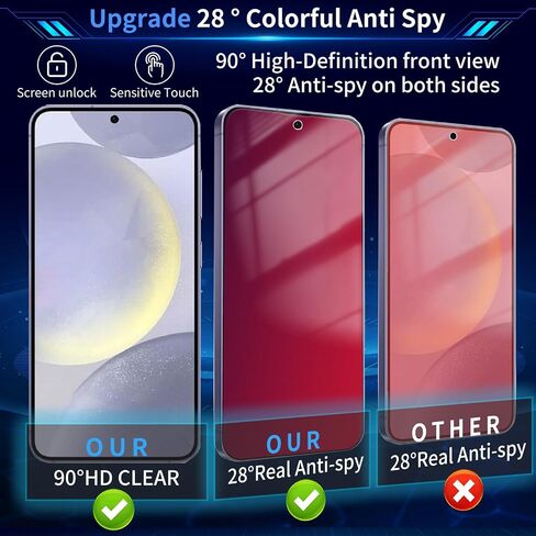 2 Pack Gradient for Samsung Galaxy S24 Ultra Privacy Screen Protector Soft Film, Anti-Spy Anti-Blue Light, Colorful Full Protection & Touch Sensitive for Galaxy S24 Ultra 5G in Saudi Arabia