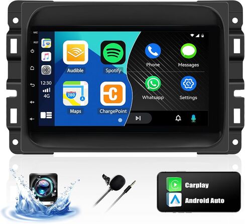 SIXTOP [2+64G] Android Car Stereo for Dodge Ram 2013-2016 Upgrade Replacement Radio Carplay Android Auto 7 inch Touchscreen Multimedia Player Head Unit FM Radio GPS Bluetooth + AHD Camera&MIC in Saudi Arabia