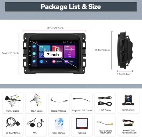 SIXTOP [2+64G] Android Car Stereo for Dodge Ram 2013-2016 Upgrade Replacement Radio Carplay Android Auto 7 inch Touchscreen Multimedia Player Head Unit FM Radio GPS Bluetooth + AHD Camera&MIC in Saudi Arabia