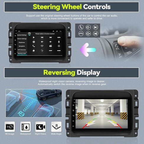 SIXTOP [2+64G] Android Car Stereo for Dodge Ram 2013-2016 Upgrade Replacement Radio Carplay Android Auto 7 inch Touchscreen Multimedia Player Head Unit FM Radio GPS Bluetooth + AHD Camera&MIC in Saudi Arabia